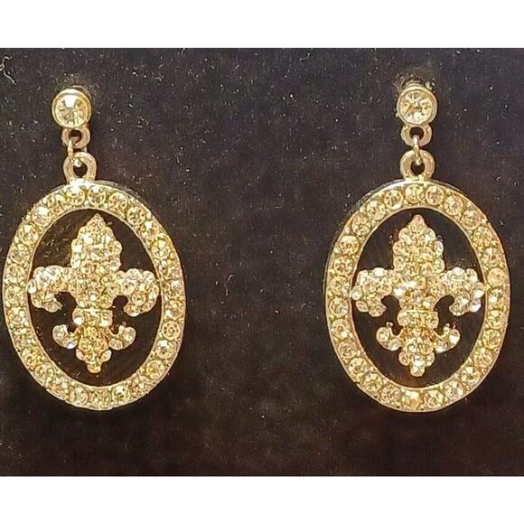 Unbranded Jewelry - Bling Dangle Drop Earrings Pierced Funky Preppy Fun Fluer De Lis Style